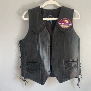 Men's‎ Black Leather Vest